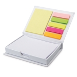 Notitieblokken met sticky notes bedrukken op wit karton Memoset kleur wit derde weergave