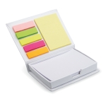 Notitieblokken met sticky notes bedrukken op wit karton Memoset kleur wit vierde weergave