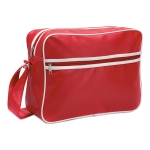 Gekleurde PVC ”messenger” tas met verstelbare riem Madrid kleur rood tweede weergave