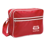 Gekleurde PVC ”messenger” tas met verstelbare riem Madrid kleur rood hoofdweergave tweede weergave