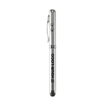 Metalen pen met laserpointer en zwarte inkt TouchPoint kleur zwart weergave met bedrukking