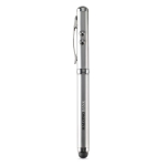 Metalen pen met laserpointer en zwarte inkt TouchPoint kleur mat zilver hoofdweergave