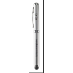 Metalen pen met laserpointer en zwarte inkt TouchPoint kleur mat zilver hoofdweergave