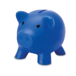 Gekleurd promotie spaarvarken met stop Piggy kleur blauw