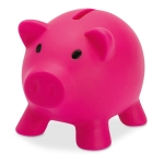 Gekleurd promotie spaarvarken met stop Piggy kleur fuchsia