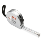 Promotionele rolmaat bedrukken met logo TwoMeter 2M kleur mat zilver hoofdweergave