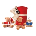 Kinderfleecedeken met knuffel in de vorm van een beer kleur rood derde weergave