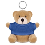 Teddybeer sleutelhanger met t-shirt Yogi kleur blauw