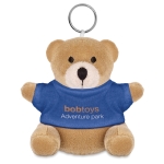 Teddybeer sleutelhanger met t-shirt Yogi kleur blauw hoofdweergave