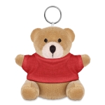 Teddybeer sleutelhanger met t-shirt Yogi kleur rood