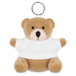 Teddybeer sleutelhanger met t-shirt Yogi kleur wit