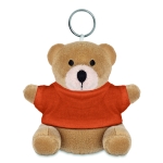 Teddybeer sleutelhanger met t-shirt Yogi kleur oranje