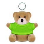 Teddybeer sleutelhanger met t-shirt Yogi kleur limoen groen