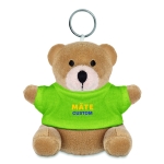 Teddybeer sleutelhanger met t-shirt Yogi kleur limoen groen hoofdweergave