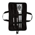 Set van 3 barbecuebenodigdheden met non-woven hoes Brasserie kleur zwart