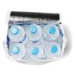 Promotionele koeltas voor 6 flessen van 1,5 liter, 80 g/m2 Snow XL kleur wit tweede weergave