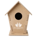 Vogelhuisje met logo personaliseren Volière Downtown kleur hout hoofdweergave