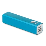 Zuinige aluminium powerbank bedrukken van 2.200 mAh Alu kleur blauw