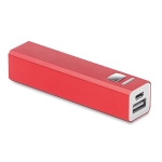 Zuinige aluminium powerbank bedrukken van 2.200 mAh Alu kleur rood