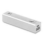 Zuinige aluminium powerbank bedrukken van 2.200 mAh Alu kleur mat zilver hoofdweergave