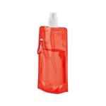 Opvouwbare plastic drinkfles met karabijnhaakclip 460 ml kleur rood