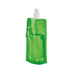 Opvouwbare plastic drinkfles met karabijnhaakclip 460 ml kleur lichtgroen