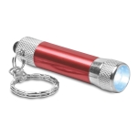 Originele aluminium sleutelhanger met lampje bedrukken Minilight kleur rood