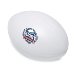 Antistress-rugbybal voor merchandising Zenby kleur wit tweede hoofdweergave