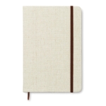 Notitieboek personaliseren met rustieke omslag A5 canvas kleur beige