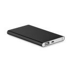 Powerbank met bedrukking 4.000 mAh Powercard Alu kleur zwart