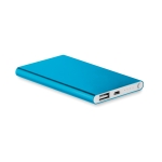 Powerbank met bedrukking 4.000 mAh Powercard Alu kleur blauw