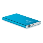 Powerbank met bedrukking 4.000 mAh Powercard Alu kleur blauw hoofdweergave tweede weergave