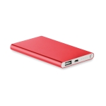 Powerbank met bedrukking 4.000 mAh Powercard Alu kleur rood