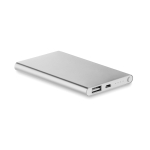 Powerbank met bedrukking 4.000 mAh Powercard Alu kleur mat zilver