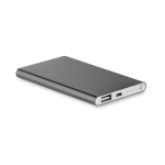 Powerbank met bedrukking 4.000 mAh Powercard Alu kleur titanium