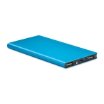 Aluminium powerbank van 8.000 mAh Powercard Extra kleur blauw