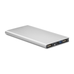 Aluminium powerbank van 8.000 mAh Powercard Extra kleur mat zilver