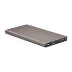 Aluminium powerbank van 8.000 mAh Powercard Extra kleur titanium