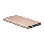 Aluminium powerbank van 8.000 mAh Powercard Extra kleur champagne