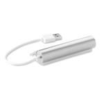 Gekleurde aluminium USB hub met 4 2.0 poorten Alu kleur mat zilver tweede weergave