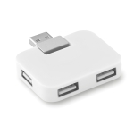 Voordelige plastic hub met 4 USB-poorten Square kleur wit