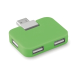 Voordelige plastic hub met 4 USB-poorten Square kleur limoen groen