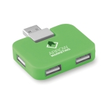 Voordelige plastic hub met 4 USB-poorten Square kleur limoen groen hoofdweergave