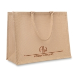 Gepersonaliseerde jute tas met gelamineerde binnenkant Jute Shop kleur beige hoofdweergave