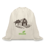 Biologisch katoenen reclame rugzakjes 105gr/m2 Organic kleur beige tweede hoofdweergave