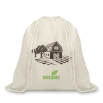 Biologisch katoenen reclame rugzakjes 105gr/m2 Organic kleur beige tweede hoofdweergave