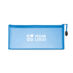 Plastic doorzichtige reclame etui ClearView kleur blauw weergave met bedrukking