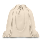 Rugtasjes bedrukken van beige canvas met lange handvatten Boutique kleur beige