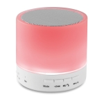 Ronde draadloze speaker met sfeerverlichting en LED indicatie Disco kleur wit tweede weergave