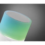 Ronde draadloze speaker met sfeerverlichting en LED indicatie Disco kleur wit zesde weergave